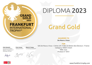 Concours international de dégustation de Francfort - Grand Or 2023
